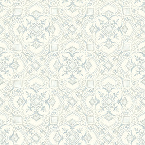 Marjoram Light Blue Floral Tile Wallpaper by Chesapeake