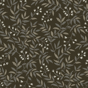 Senna Black Budding Vines Wallpaper by Chesapeake