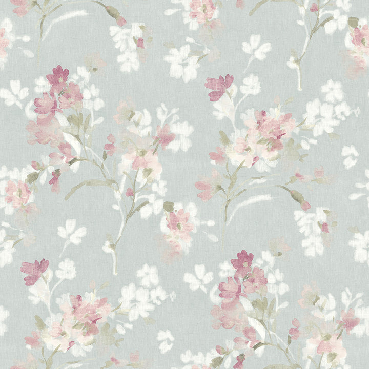 Azalea Fuchsia Floral Branches Wallpaper by Chesapeake Wildflower Covers about 56.4 square feet 20.5-in by 33-ft long roll Prepasted 20.5 - Fabric Carolina -