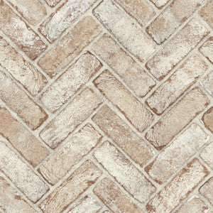 Canelle Rust Brick Herringbone Wallpaper by Chesapeake