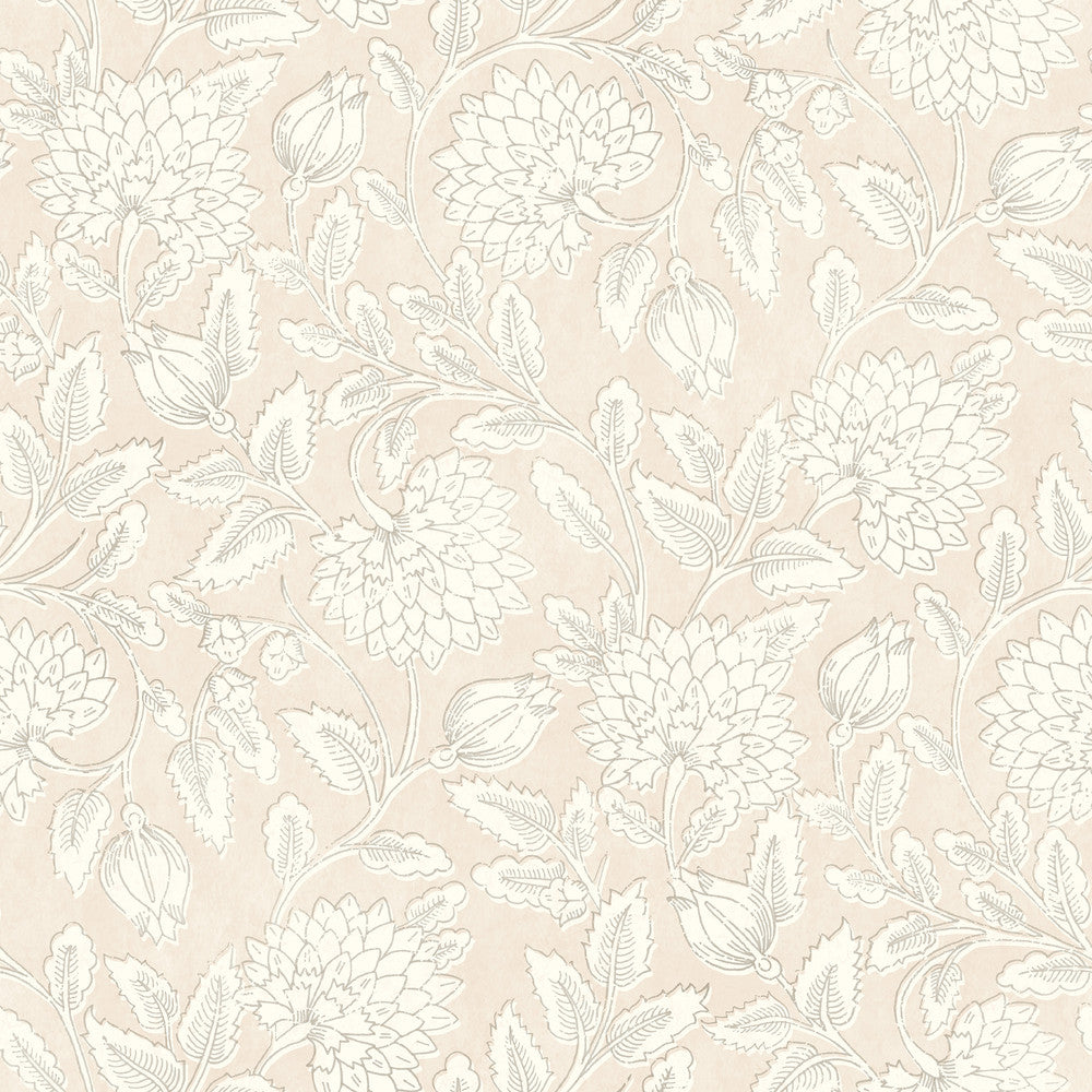 Vadouvan Blush Jacobean Trail Wallpaper by Chesapeake Wildflower Covers about 56.4 square feet 20.5-in by 33-ft long roll Prepasted 20.5 - Fabric Carolina -