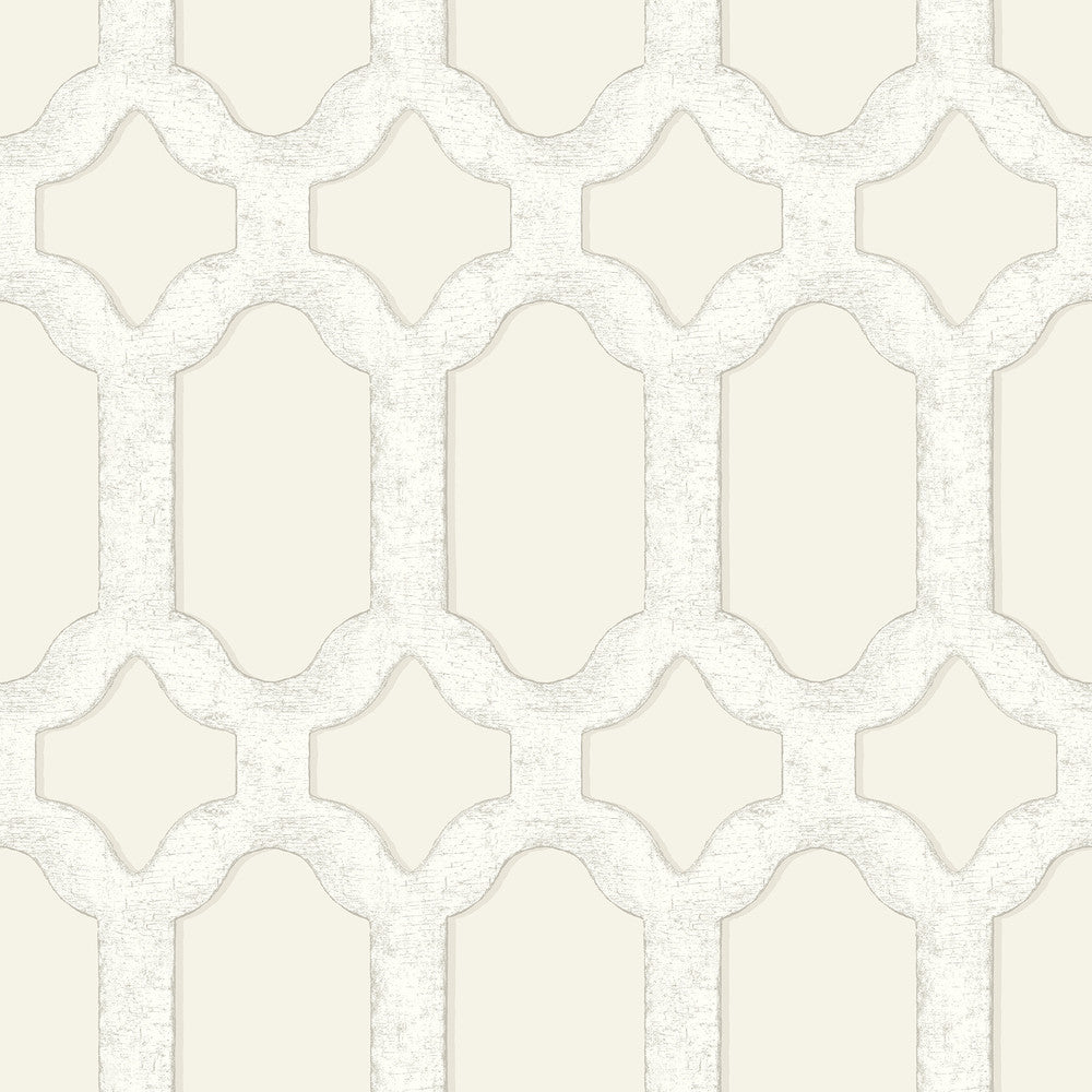 Chervil Cream Trellis Wallpaper by Chesapeake Wildflower Covers about 56.4 square feet 20.5-in by 33-ft long roll Prepasted 20.5 - Fabric Carolina -