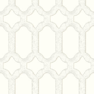 Chervil White Trellis Wallpaper by Chesapeake