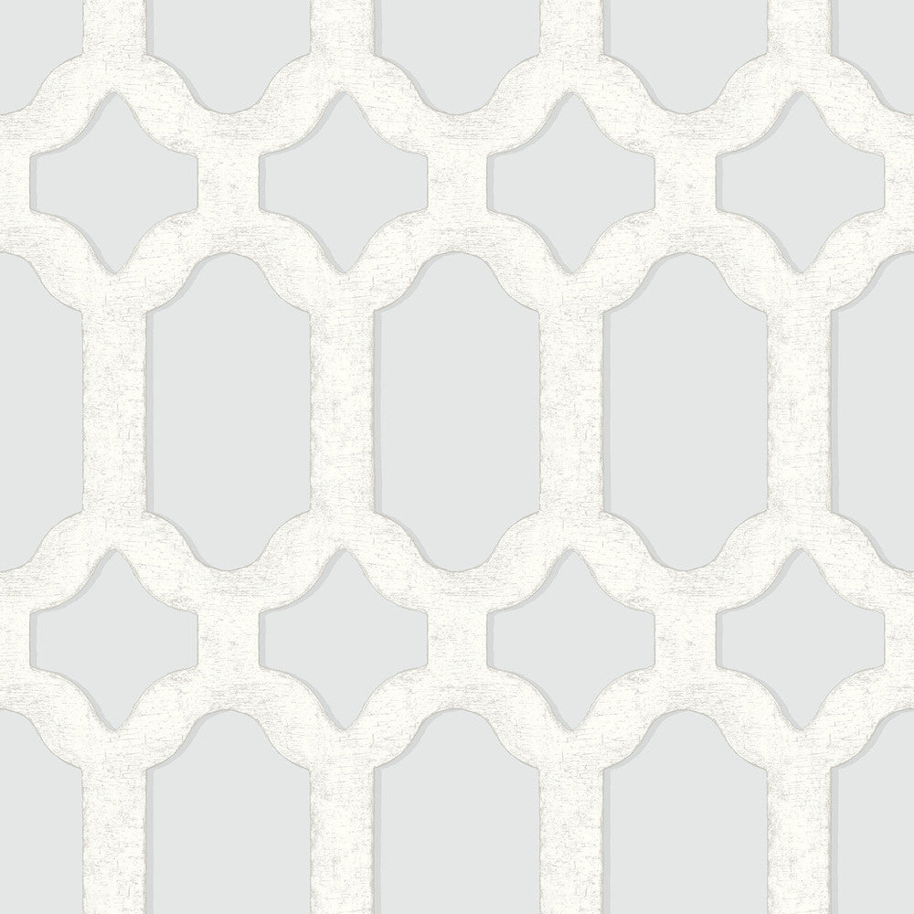Chervil Sky Blue Trellis Wallpaper by Chesapeake Wildflower Covers about 56.4 square feet 20.5-in by 33-ft long roll Prepasted 20.5 - Fabric Carolina -