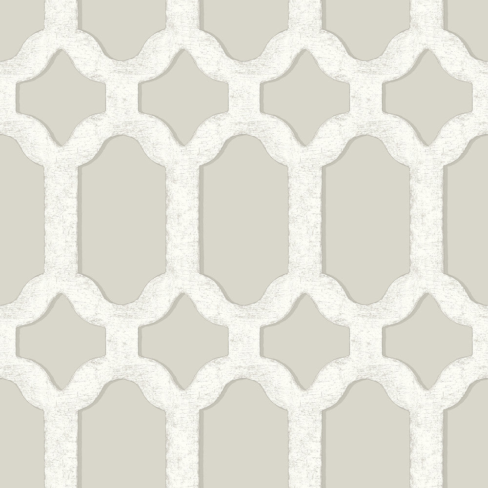 Chervil Light Grey Trellis Wallpaper by Chesapeake Wildflower Covers about 56.4 square feet 20.5-in by 33-ft long roll Prepasted 20.5 - Fabric Carolina -