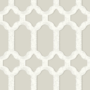 Chervil Light Grey Trellis Wallpaper by Chesapeake
