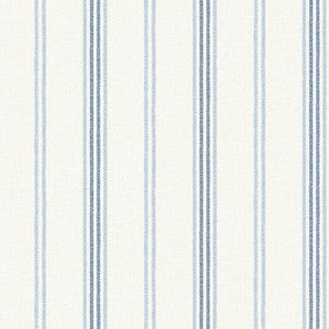 Lovage Blue Linen Stripe Wallpaper by Chesapeake