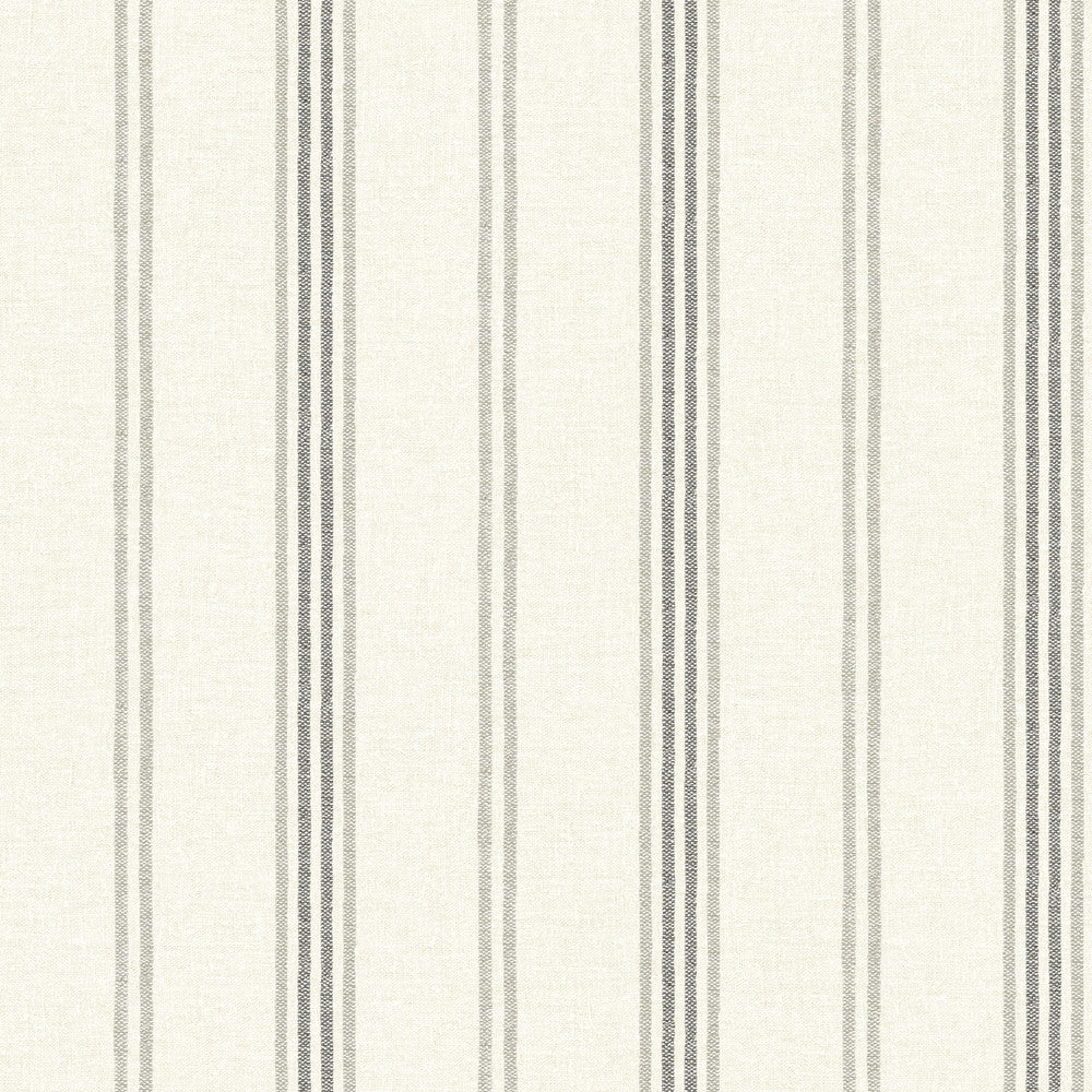 Lovage Charcoal Linen Stripe Wallpaper by Chesapeake Wildflower Covers about 56.4 square feet 20.5-in by 33-ft long roll Prepasted 0 - Fabric Carolina -