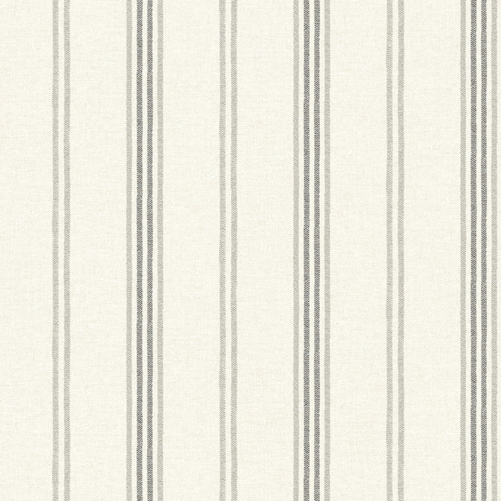 Lovage Charcoal Linen Stripe Wallpaper by Chesapeake Wildflower Covers about 56.4 square feet 20.5-in by 33-ft long roll Prepasted 0 - Fabric Carolina -