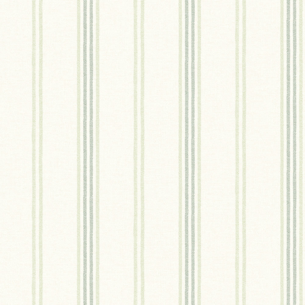 Lovage Green Linen Stripe Wallpaper by Chesapeake Wildflower Covers about 56.4 square feet 20.5-in by 33-ft long roll Prepasted 0 - Fabric Carolina -