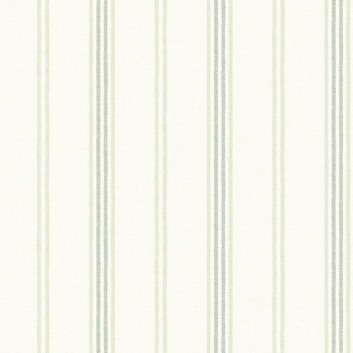 Lovage Green Linen Stripe Wallpaper by Chesapeake Wildflower Covers about 56.4 square feet 20.5-in by 33-ft long roll Prepasted 0 - Fabric Carolina -