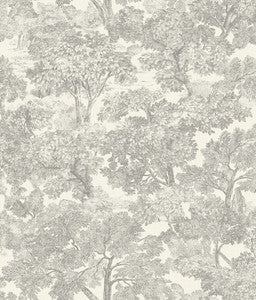 Spinney Grey Toile Wallpaper by Chesapeake