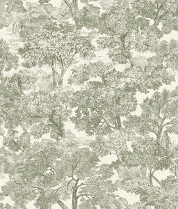Spinney Green Toile Wallpaper by Chesapeake