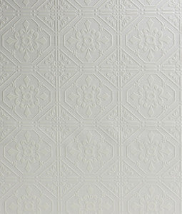 Brooklyn White Tin Paintable Wallpaper by Chesapeake