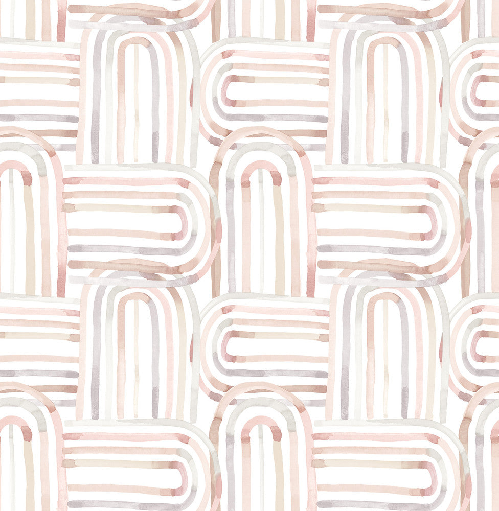 Lolly Blush Arches Wallpaper by A-Street Prints Whimsy Covers about 56.4 square feet 20.5-in by 33-ft long roll Unpasted 20.9 - Fabric Carolina -