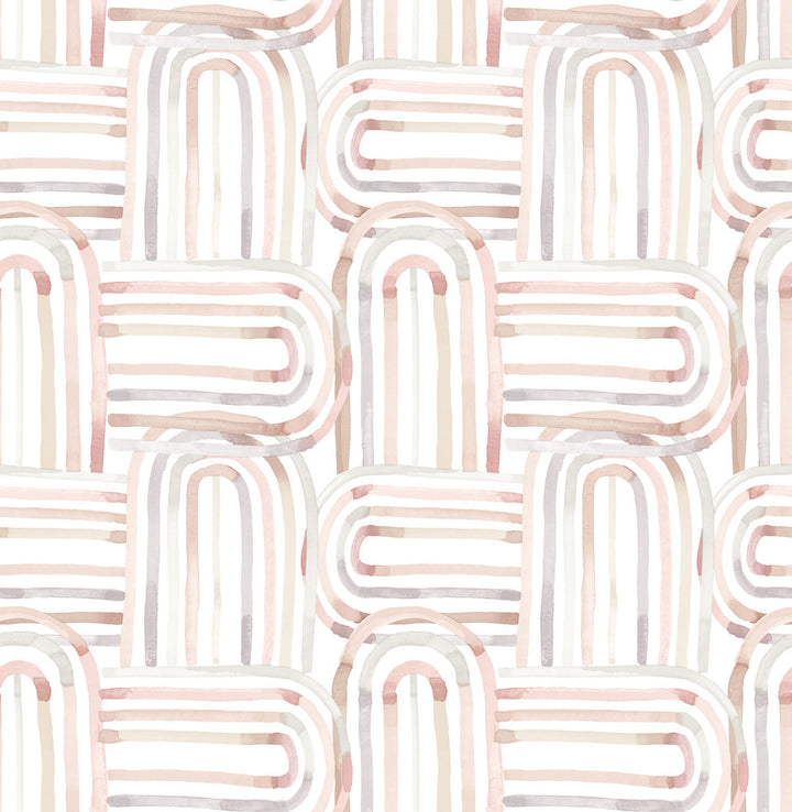 Lolly Blush Arches Wallpaper by A-Street Prints Whimsy Covers about 56.4 square feet 20.5-in by 33-ft long roll Unpasted 20.9 - Fabric Carolina -