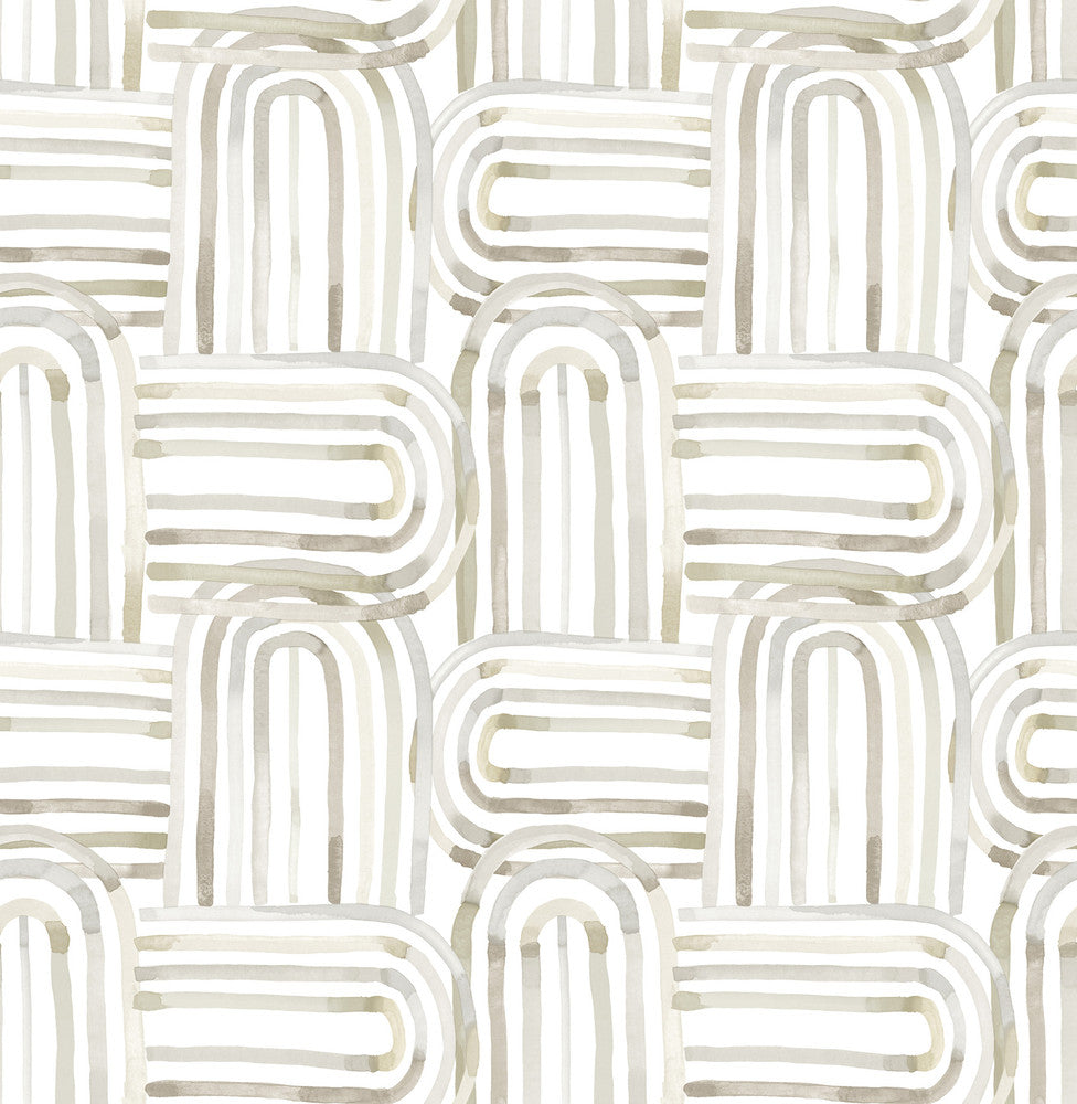 Lolly Beige Arches Wallpaper by A-Street Prints Whimsy Covers about 56.4 square feet 20.5-in by 33-ft long roll Unpasted 20.9 - Fabric Carolina -