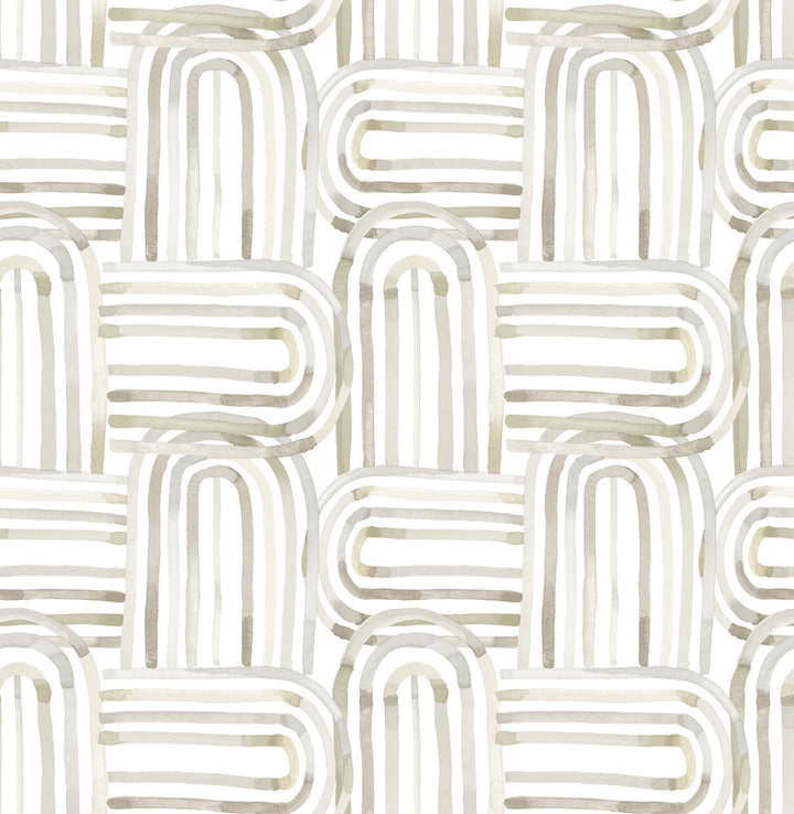 Lolly Beige Arches Wallpaper by A-Street Prints Whimsy Covers about 56.4 square feet 20.5-in by 33-ft long roll Unpasted 20.9 - Fabric Carolina -