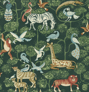 Rigby Green Jungle Animals Wallpaper by A-Street Prints