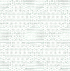 Ernest Turquoise Quilted Quatrefoil Wallpaper by A-Street Prints