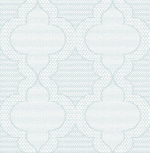 Ernest Blue Quilted Quatrefoil Wallpaper by A-Street Prints