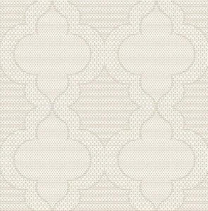 Ernest Taupe Quilted Quatrefoil Wallpaper by A-Street Prints