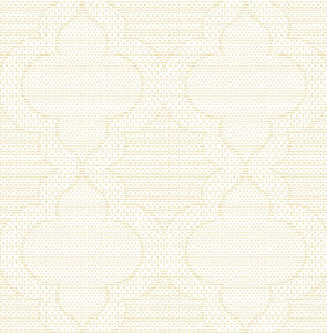 Ernest Yellow Quilted Quatrefoil Wallpaper by A-Street Prints
