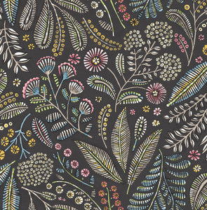 Briar Charcoal Floral Wallpaper by A-Street Prints