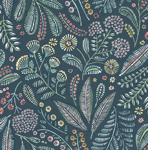 Briar Teal Floral Wallpaper by A-Street Prints