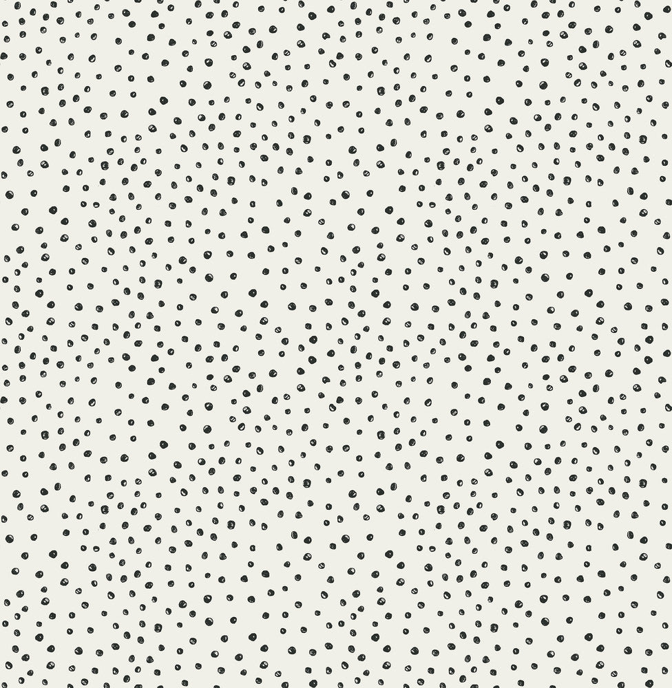 Cassie Black Petite Polka Wallpaper by A-Street Prints Whimsy Covers about 56.4 square feet 20.5-in by 33-ft long roll Unpasted 10.4 - Fabric Carolina -