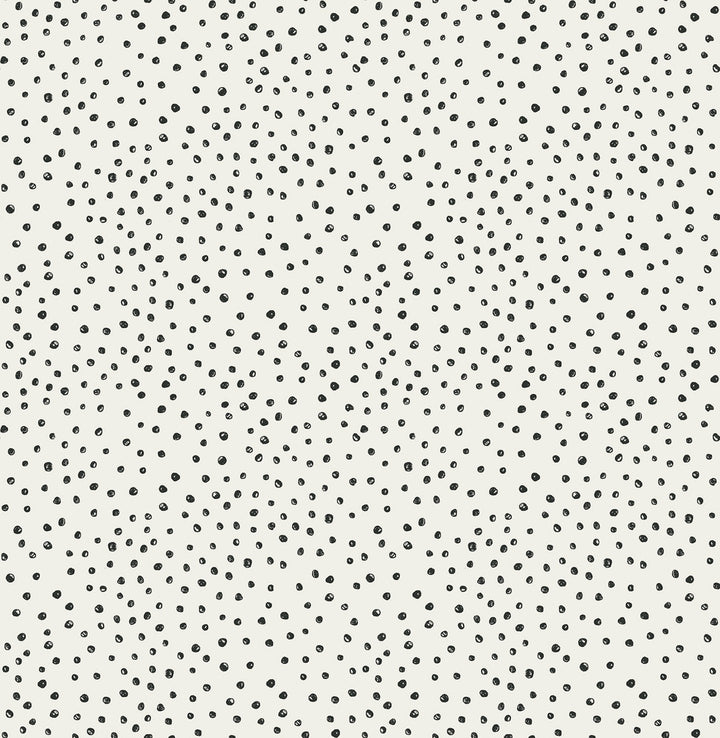 Cassie Black Petite Polka Wallpaper by A-Street Prints Whimsy Covers about 56.4 square feet 20.5-in by 33-ft long roll Unpasted 10.4 - Fabric Carolina -