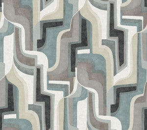 Tulum Denim Surreal Shapes Wallpaper by A-Street Prints