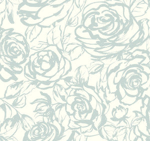 Nelda Light Blue Rose Wallpaper by A-Street Prints