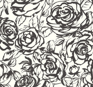 Nelda Black Rose Wallpaper by A-Street Prints