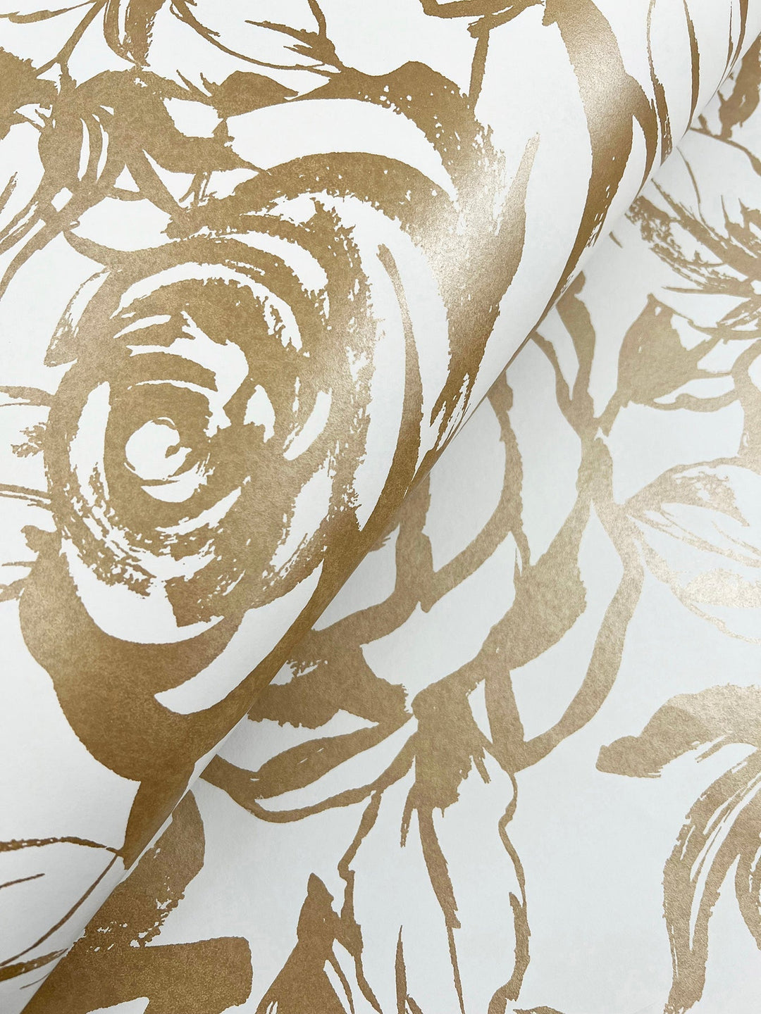 Nelda Gold Rose Wallpaper by A-Street Prints Designer