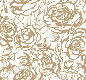 Nelda Gold Rose Wallpaper by A-Street Prints
