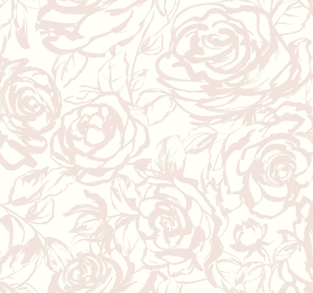 Nelda Light Pink Rose Wallpaper by A-Street Prints Whimsy Covers about 60.8 square feet 27-in by 27-ft long roll Unpasted 25.25 - Fabric Carolina -