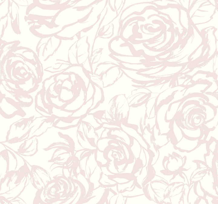 Nelda Light Pink Rose Wallpaper by A-Street Prints Whimsy Covers about 60.8 square feet 27-in by 27-ft long roll Unpasted 25.25 - Fabric Carolina -
