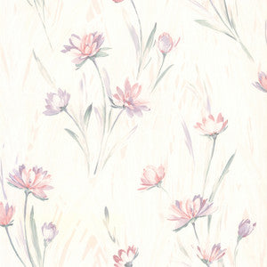Lilly Pink Floral Texture Wallpaper by Brewster