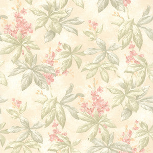 Palma Pastel Leaf Blossom Trail Wallpaper by Brewster