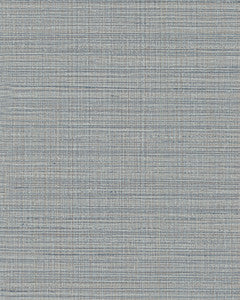 Premiere Blue Faux Linen Wallpaper by Warner