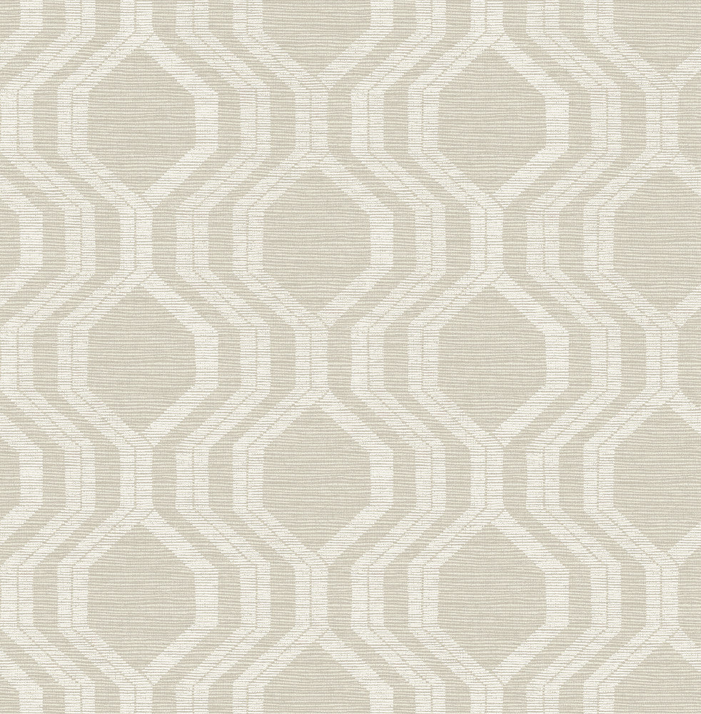 Burton Neutral Modern Ogee Wallpaper by A-Street Prints Solace Covers about 56.4 square feet 20.5-in by 33-ft long roll Unpasted 20.86 - Fabric Carolina -