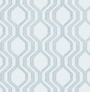 Burton Light Blue Modern Ogee Wallpaper by A-Street Prints
