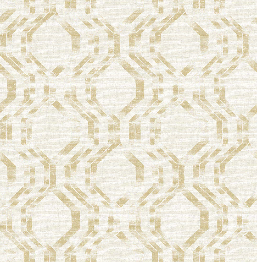 Burton Gold Modern Ogee Wallpaper by A-Street Prints Solace Covers about 56.4 square feet 20.5-in by 33-ft long roll Unpasted 20.86 - Fabric Carolina -