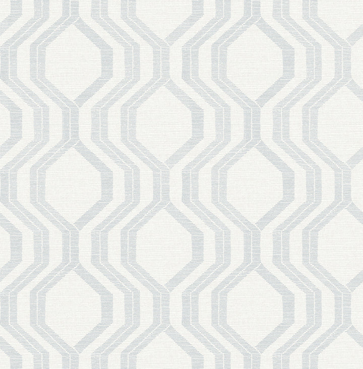 Burton Silver Modern Ogee Wallpaper by A-Street Prints Solace Covers about 56.4 square feet 20.5-in by 33-ft long roll Unpasted 20.86 - Fabric Carolina -