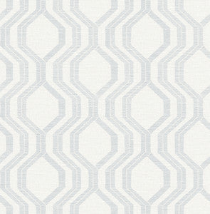 Burton Silver Modern Ogee Wallpaper by A-Street Prints