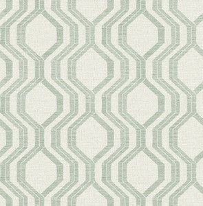 Burton Green Modern Ogee Wallpaper by A-Street Prints