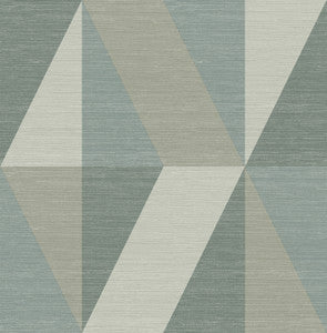 Winslow Green Geometric Faux Grasscloth Wallpaper by A-Street Prints