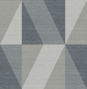 Winslow Slate Geometric Faux Grasscloth Wallpaper by A-Street Prints
