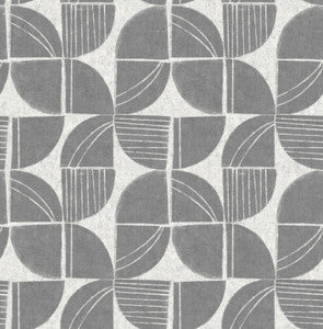 Baxter Charcoal Semicircle Mosaic Wallpaper by A-Street Prints